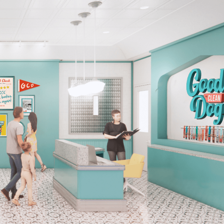 Good Clean Dog Grooming Lobby Rendering